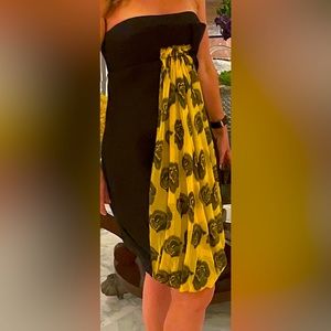 Women’s cocktail strapless dress by Requiem. Made in France